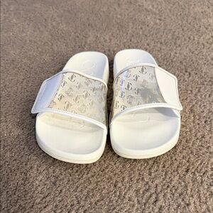 Jimmy Choo White Slide Sandals